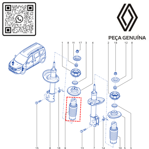 RN 02745R 540502745R BATENTE COIFA DO AMORT. DIANT. KANGOO II 22... - 4